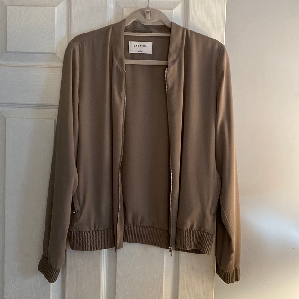 Babaton Taupe Bomber Jacket